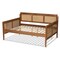 Baxton Studio Toveli Vintage French Inspired Ash Walnut Finished Wood and Synthetic Rattan Full Size Daybed 189-11175-ZORO - alternate 4